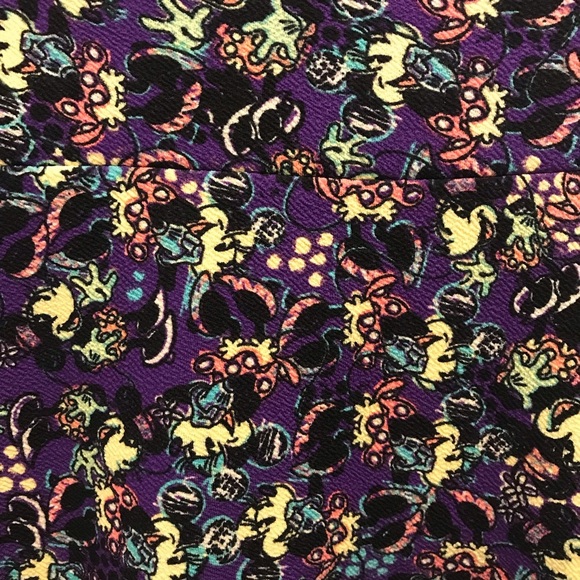 NWT Lularoe Cassie Pencil Skirt Medium Disney Minnie Mouse purple blue black - Picture 2 of 6